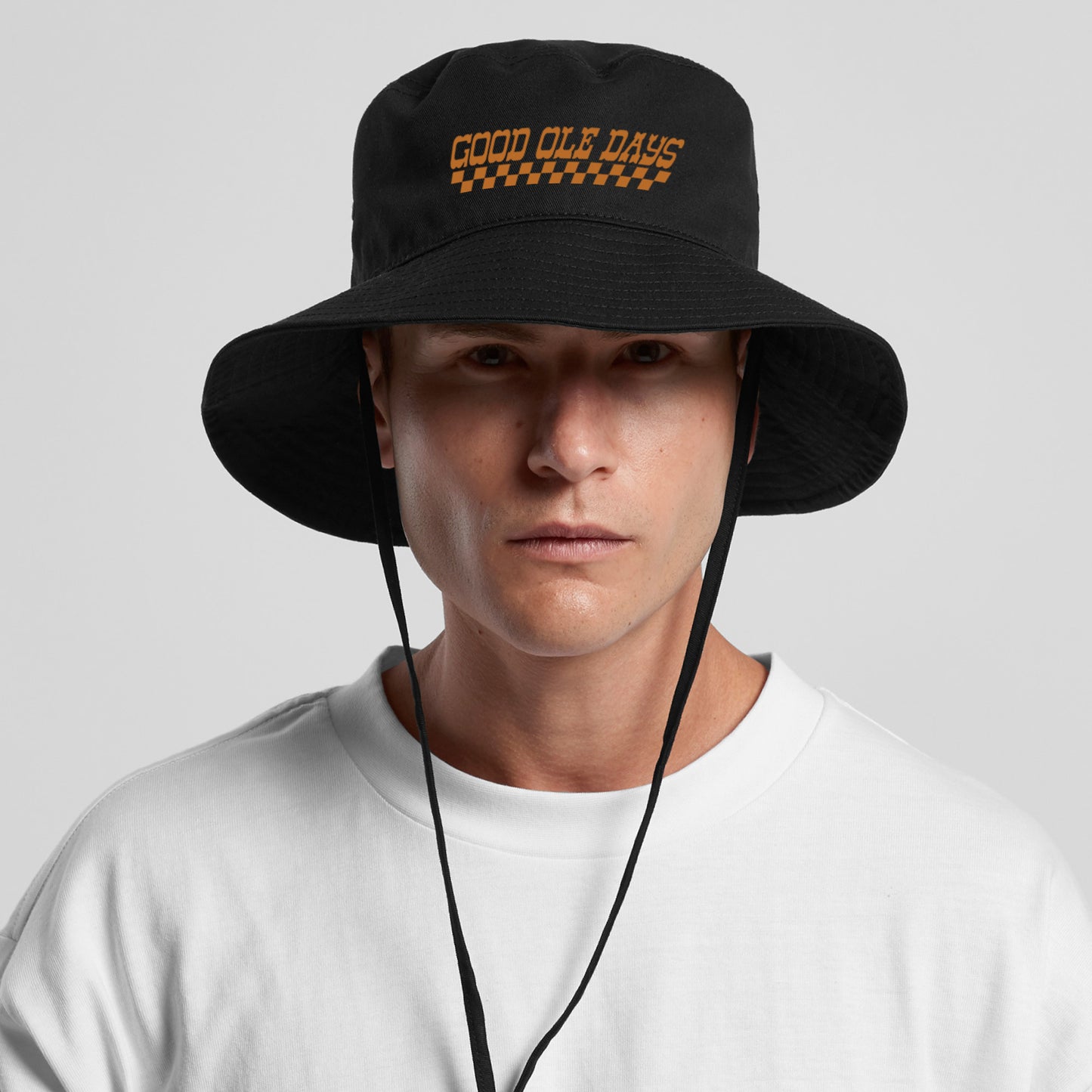 Good Ole Days Checkered Classic Bucket Hat - Rust Orange