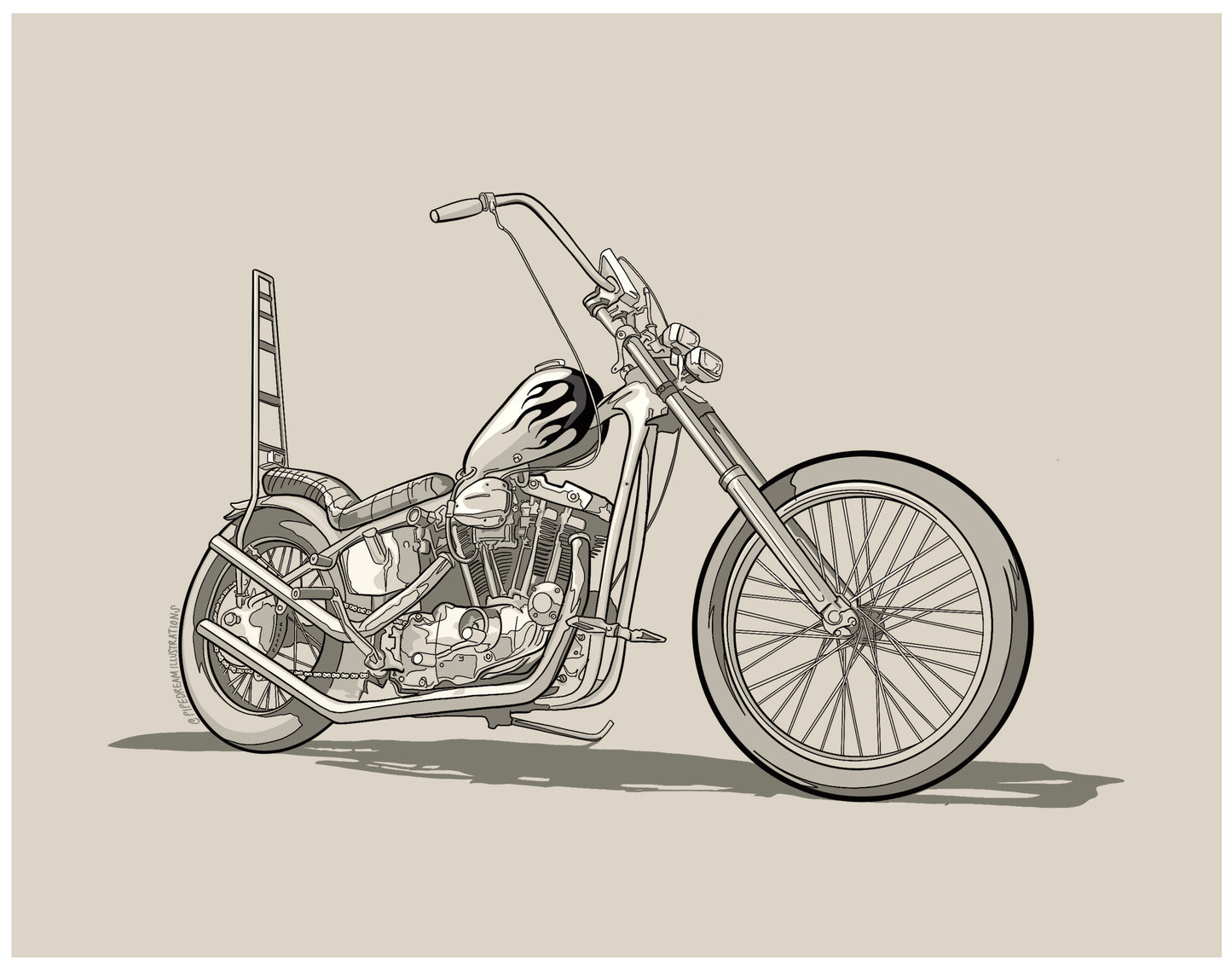 Ironhead Chopper 14x11 Print